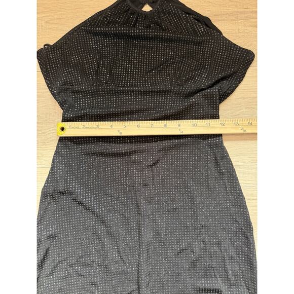 Wet Seal Black Halter Neck Bodycon Dress Open Back High-Low Hem Size Small - Picture 9 of 10